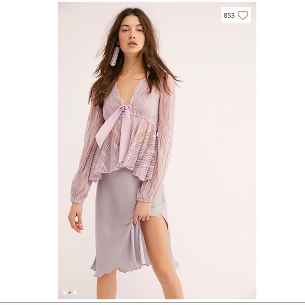NWT Free People Luisa Lavender Top